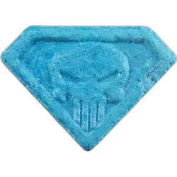 Blue Punisher ecstasy pill (XTC) — MDMA 157mg — Zürich, Switzerland