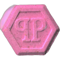 Pink Philipp Plein ecstasy pill (XTC) — MDMA 145mg — Barcelona, Spain