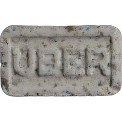 Grey Uber Eats ecstasy pill (XTC) — MDMA 79mg; Synthesis impurity — Biel, Switzerland