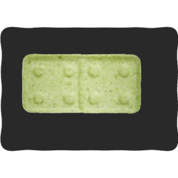 Green Dominostein ecstasy pill (XTC) — MDMA 102mg — Vienna, Austria