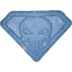 Blue Punisher ecstasy pill (XTC) — MDMA 128mg — Vienna, Austria