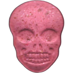 Pink Skull ecstasy pill (XTC) — MDMA 237mg — Barcelona, Spain