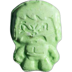 Green Hello Kitty ecstasy pill (XTC) — MDMA 214mg — Zürich, Switzerland