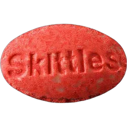 Red Skittles ecstasy pill (XTC) — MDMA 219mg — Zürich, Switzerland
