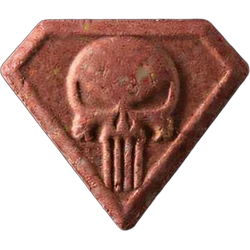 Red Punisher ecstasy pill (XTC) — MDMA 123mg — Zürich, Switzerland