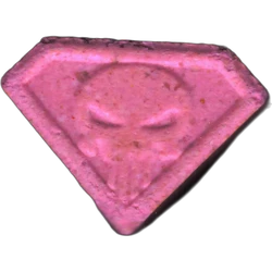 Pink Punisher ecstasy pill (XTC) — MDMA 83mg — Barcelona, Spain