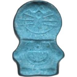Blue Doraimon ecstasy pill (XTC) — MDMA 126mg — Barcelona, Spain