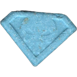 Blue Punisher ecstasy pill (XTC) — MDMA 98mg — Barcelona, Spain
