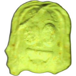 Yellow 69 ecstasy pill (XTC) — MDMA 55mg; 4-MMC 40mg — Barcelona, Spain