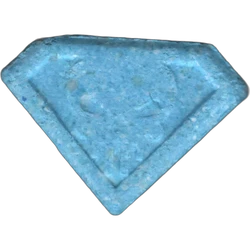 Blue Punisher ecstasy pill (XTC) — MDMA 99mg — Granada, Spain