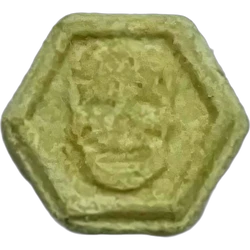 Yellow Philipp Plein ecstasy pill (XTC) — Synthesis impurity; 4-CMC — Madrid, Spain
