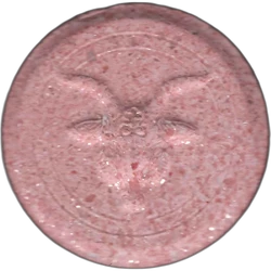 Pink Satan Sinner ecstasy pill (XTC) — MDMA 320mg — Barcelona, Spain