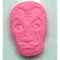 Pink La Casa de Papel ecstasy pill (XTC) — MDMA 95mg — Madrid, Spain
