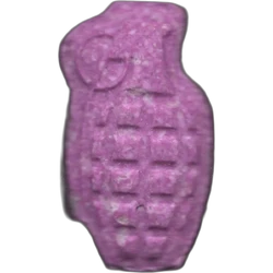 Purple Granade ecstasy pill (XTC) — MDMA 193mg — Barcelona, Spain