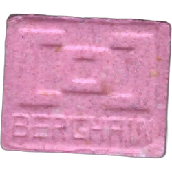 Pink Berghain ecstasy pill (XTC) — MDMA 212mg — Madrid, Spain