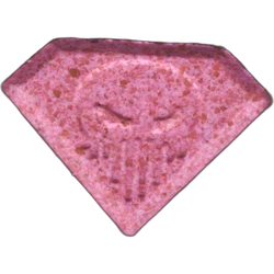 Pink Punisher ecstasy pill (XTC) — MDMA 207mg — Barcelona, Spain