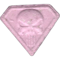 Pink Punisher ecstasy pill (XTC) — MDMA 165mg — Tarragona, Spain