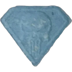 Blue Punisher ecstasy pill (XTC) — MDMA 156mg — Madrid, Spain