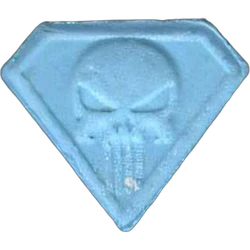 Blue Punisher ecstasy pill (XTC) — MDMA 162mg — León, Spain