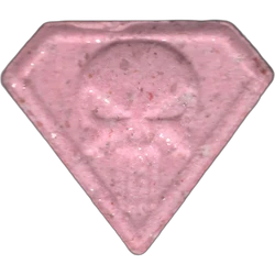 Pink Punisher ecstasy pill (XTC) — MDMA 195mg — Barcelona, Spain