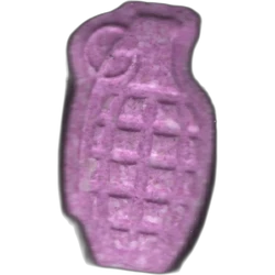 Purple Granade ecstasy pill (XTC) — MDMA 182mg — Barcelona, Spain