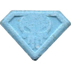Blue Punisher ecstasy pill (XTC) — MDMA 101mg — Málaga, Spain