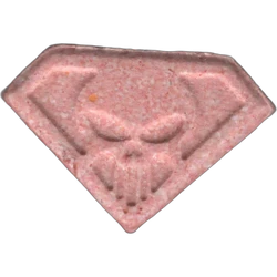 Pink Punisher ecstasy pill (XTC) — MDMA 68mg — Barcelona, Spain