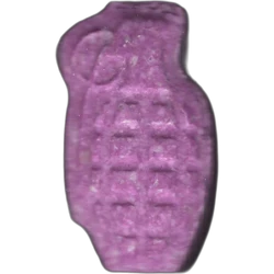 Purple Granade ecstasy pill (XTC) — MDMA 226mg — Barcelona, Spain