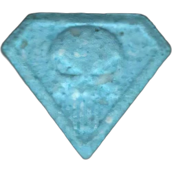 Blue Punisher ecstasy pill (XTC) — MDMA 198mg — Barcelona, Spain