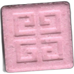 Pink Givenchy ecstasy pill (XTC) — Unknown — Barcelona, Spain