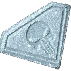 Blue Punisher ecstasy pill (XTC) — MDMA 90mg — Madrid, Spain