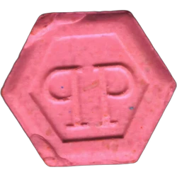 Pink Philipp Plein ecstasy pill (XTC) — MDMA 84mg — Barcelona, Spain