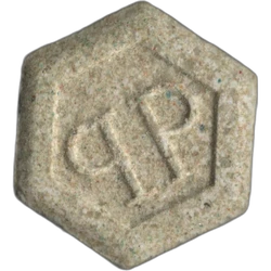 White Philipp Plein ecstasy pill (XTC) — MDMA 166mg — Barcelona, Spain