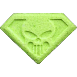 Green Punisher ecstasy pill (XTC) — MDMA 200mg — Madrid, Spain
