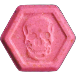 Pink Philipp Plein ecstasy pill (XTC) — MDMA 136mg — Madrid, Spain