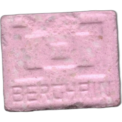 Pink Berghain ecstasy pill (XTC) — MDMA 257mg — Barcelona, Spain
