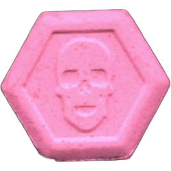 Pink Philipp Plein ecstasy pill (XTC) — MDMA 133mg — Barcelona, Spain