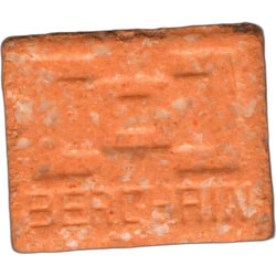 Orange Berghain ecstasy pill (XTC) — MDMA 223mg — Barcelona, Spain