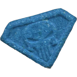 Blue Punisher ecstasy pill (XTC) — MDMA 104mg — Barcelona, Spain