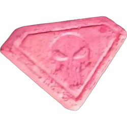 Pink Punisher ecstasy pill (XTC) — MDMA 108mg — Asturias, Spain