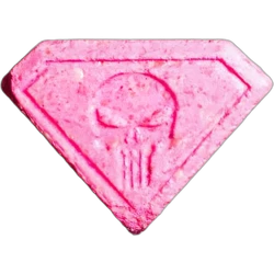 Pink Punisher ecstasy pill (XTC) — MDMA 184mg — Marseille, France