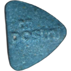 Blue Postnl ecstasy pill (XTC) — MDMA 54mg; 4-CMC — Barcelona, Spain