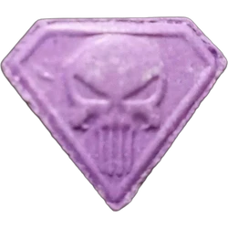 Purple Punisher ecstasy pill (XTC) — MDMA 110mg — Granada, Spain
