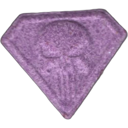 Purple Punisher ecstasy pill (XTC) — MDMA 221mg — Barcelona, Spain