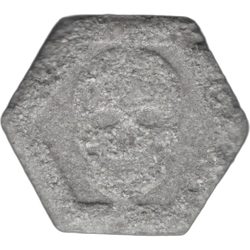 Grey Skull ecstasy pill (XTC) — MDMA 164mg — Barcelona, Spain
