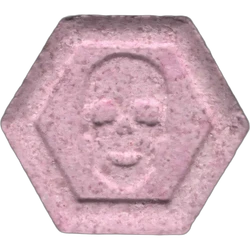 Pink Philipp Plein ecstasy pill (XTC) — MDMA 142mg — Barcelona, Spain