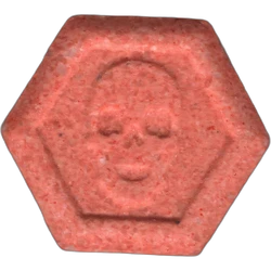 Orange Philipp Plein ecstasy pill (XTC) — MDMA 183mg — Barcelona, Spain