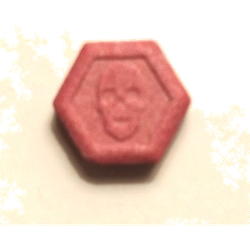 Pink Philipp Plein ecstasy pill (XTC) — MDMA 217mg — Tarragona, Spain
