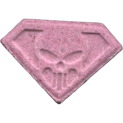 Pink Punisher ecstasy pill (XTC) — MDMA 208mg — Barcelona, Spain