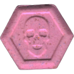 Pink Philipp Plein ecstasy pill (XTC) — MDMA 126mg — Barcelona, Spain